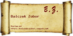 Balczek Zobor névjegykártya